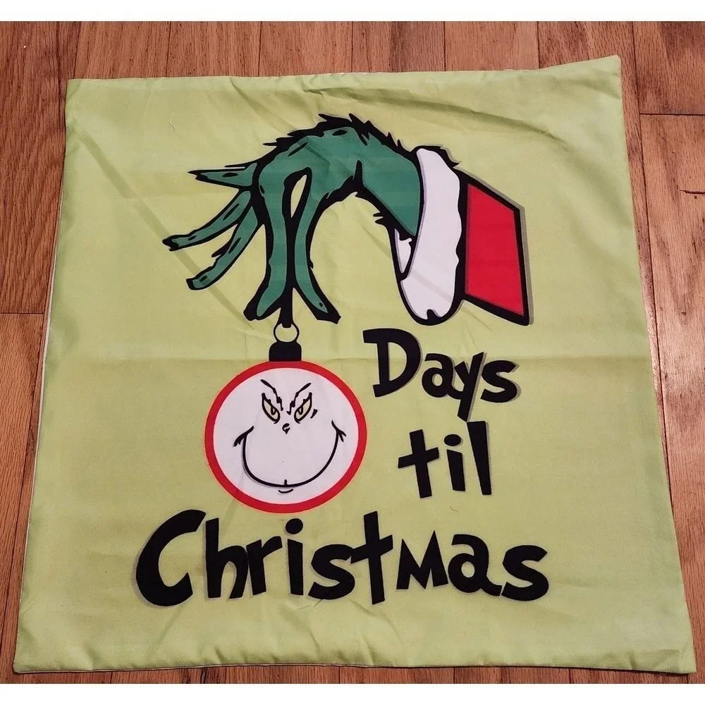 Grinch Merry Christmas Pillow Cover Holiday Decor‎ Throw Pillow Case 4 piece